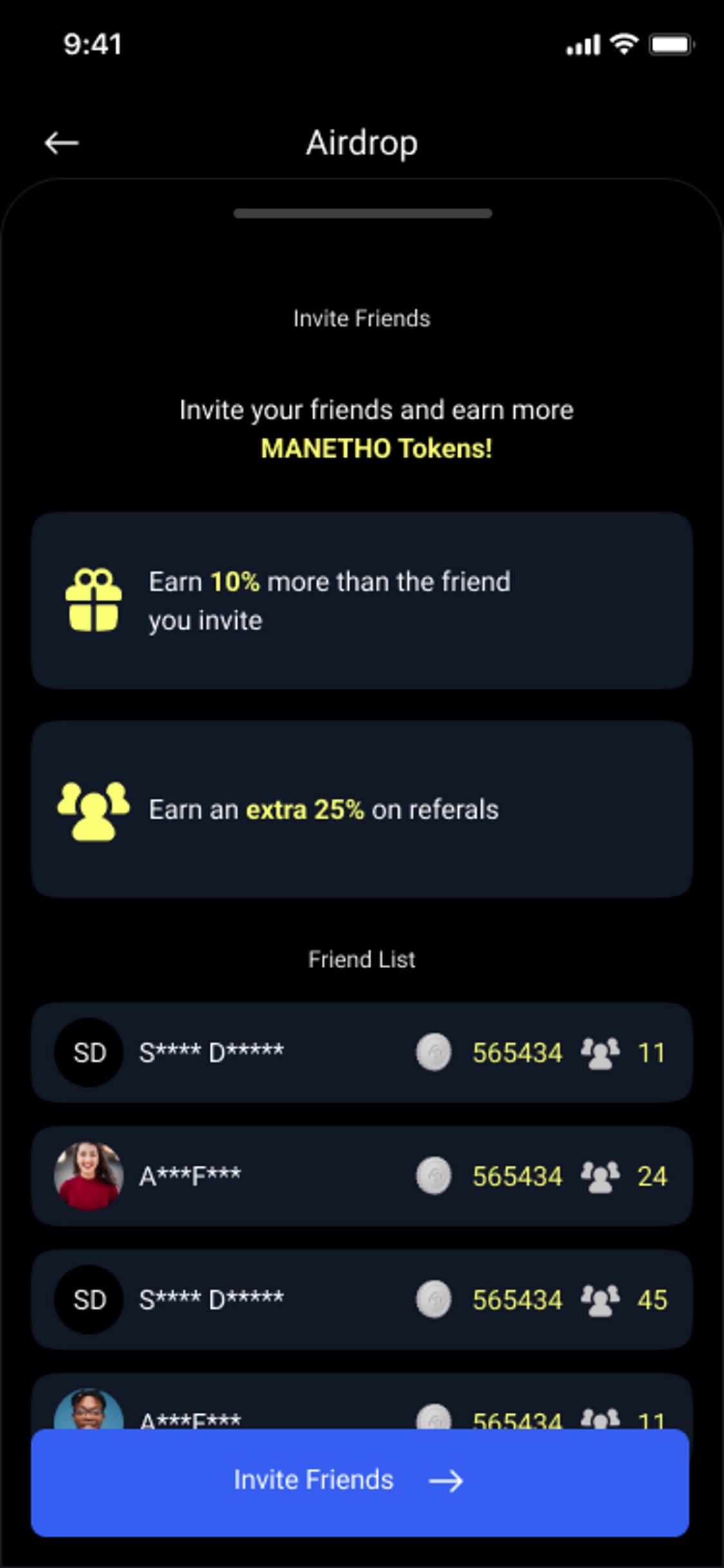 Manetho invite friends rewards from Figma